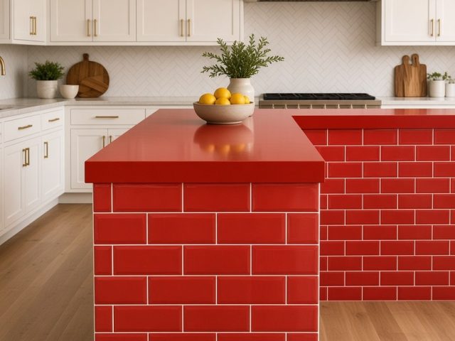 Red Kitchen Worktop