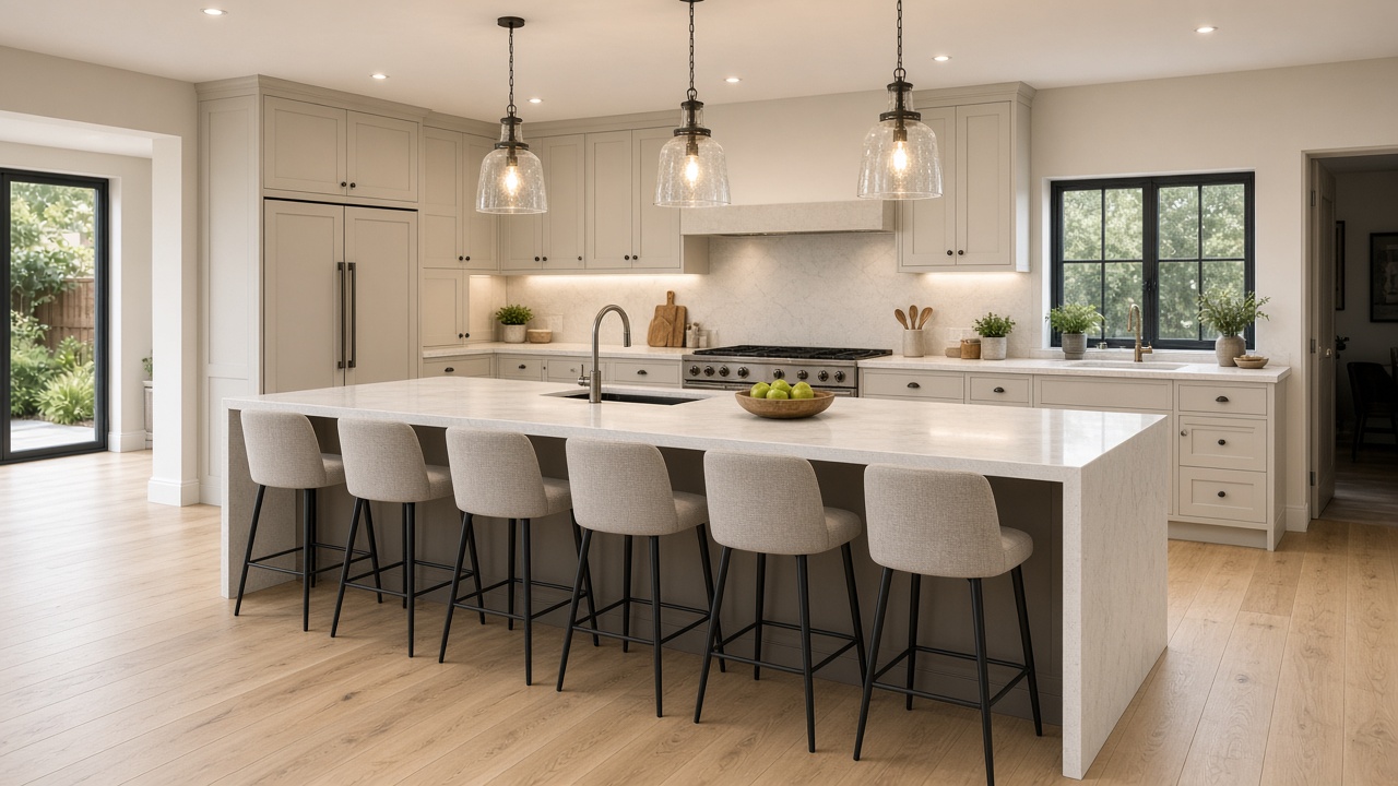 Kitchen Island Worktops: Thickness, Waterfall Edges and UK Costs